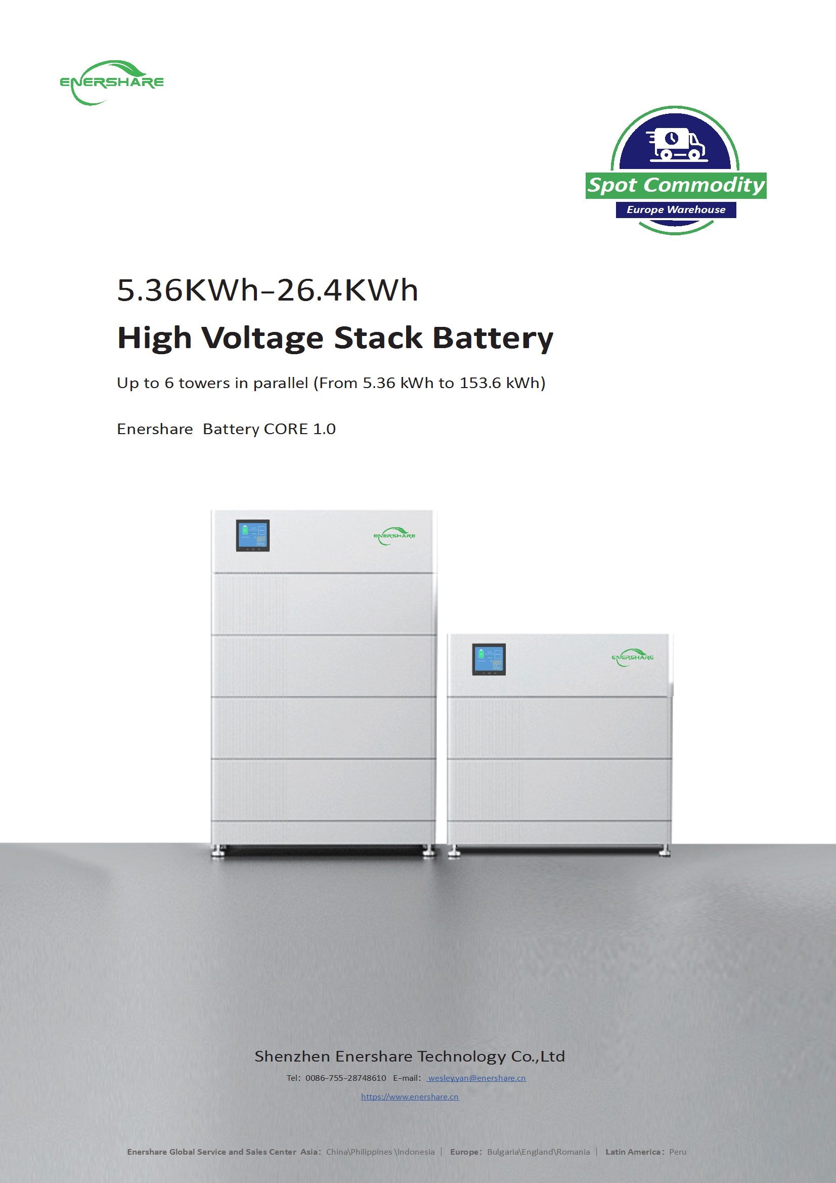 Enershare Energy-CORE 1.0 HV Solarspeicher Akku Hochvolt Speicher Solar 5,52kwh - 26,4kwh Batteriespeicher BYD, Deye, Sungrow, Solis, Goodwe, Hoymiles / 0% Mwst